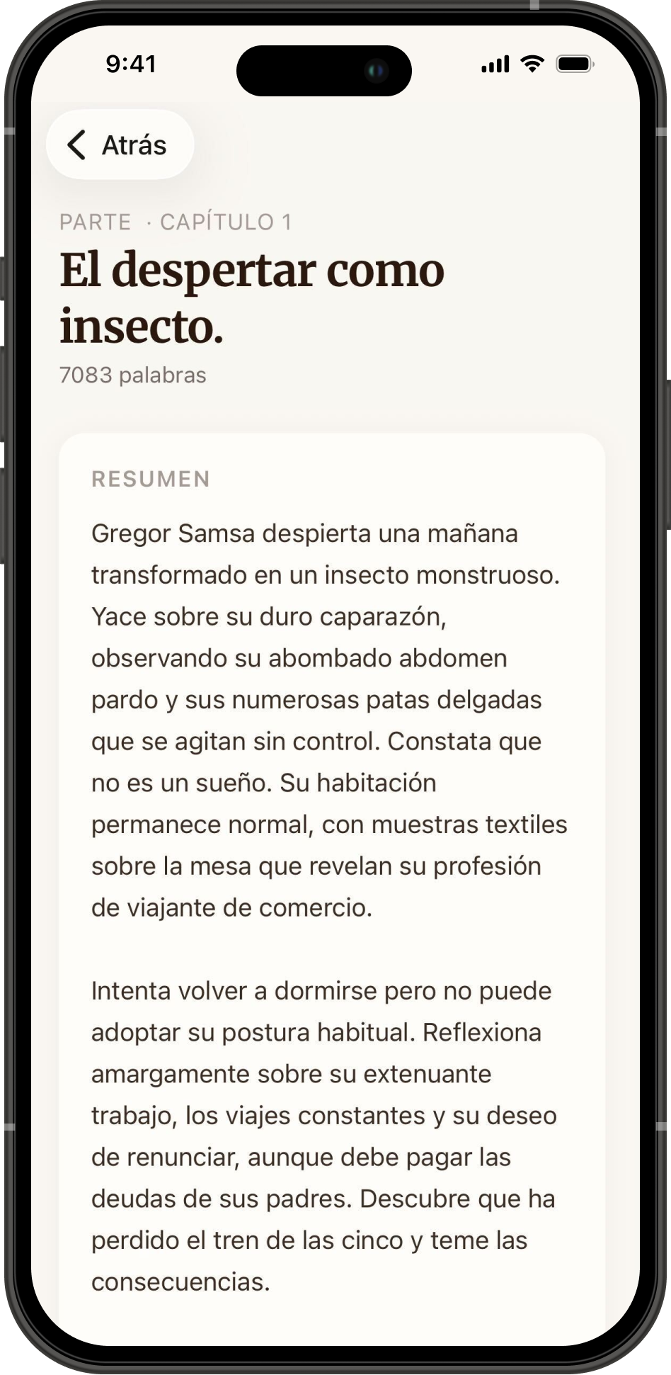 Resúmenes por capítulo en ethos