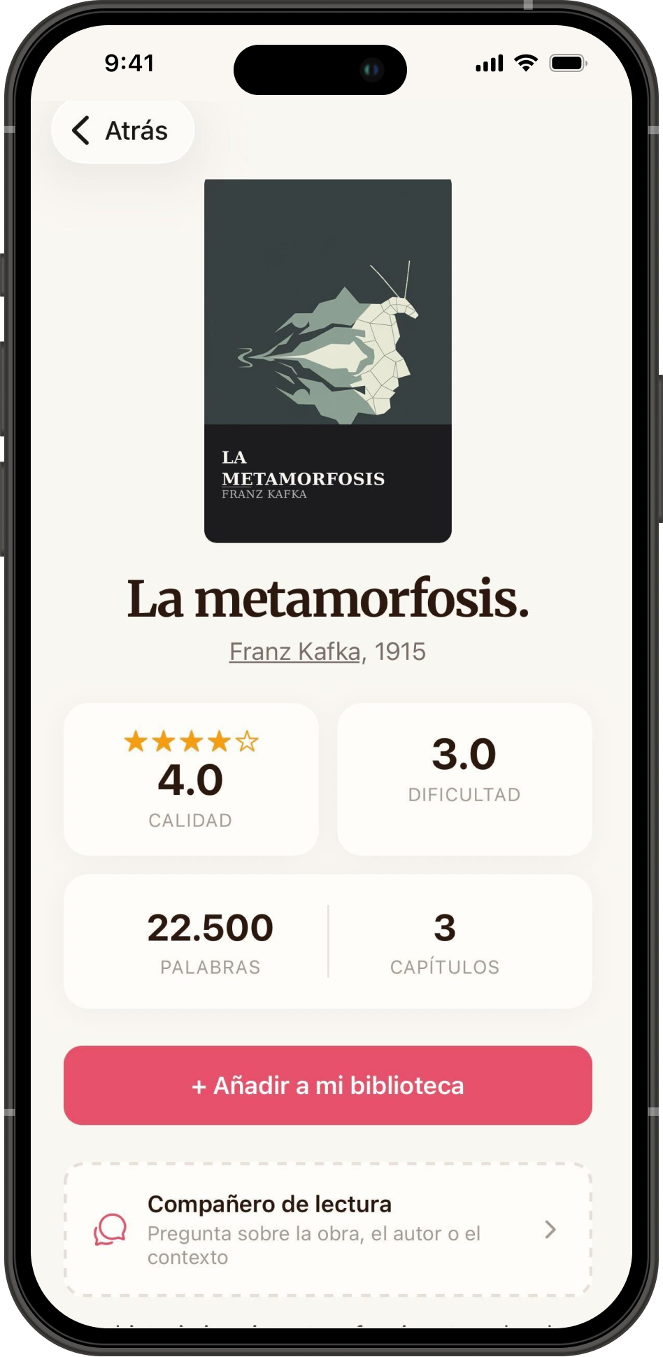 Nivel de dificultad y extensión en ethos